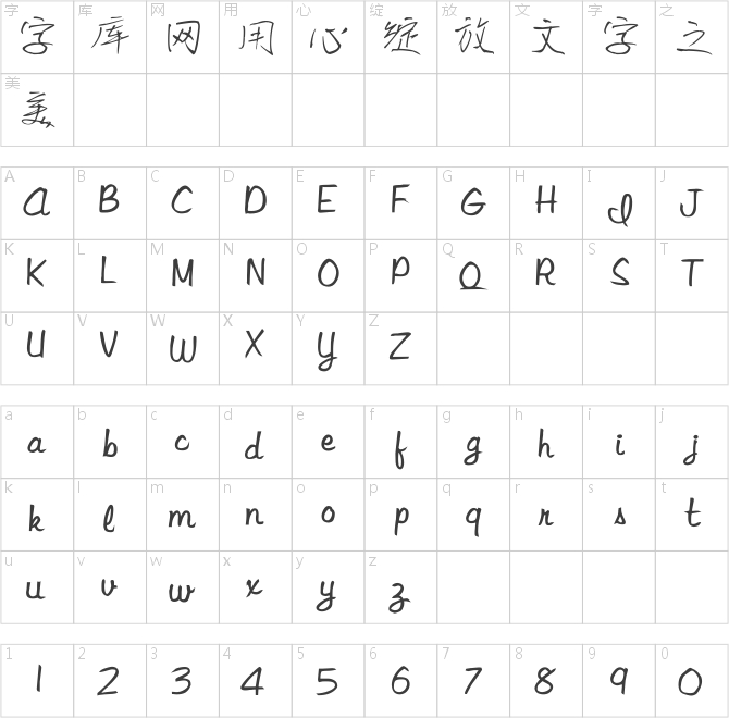 南構(gòu)字在手寫體