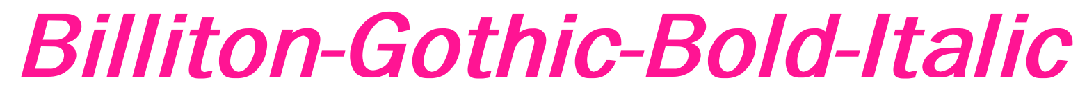 Billiton-Gothic-Bold-Italic預覽圖片