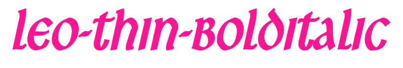 Leo-Thin-BoldItalic預覽圖片