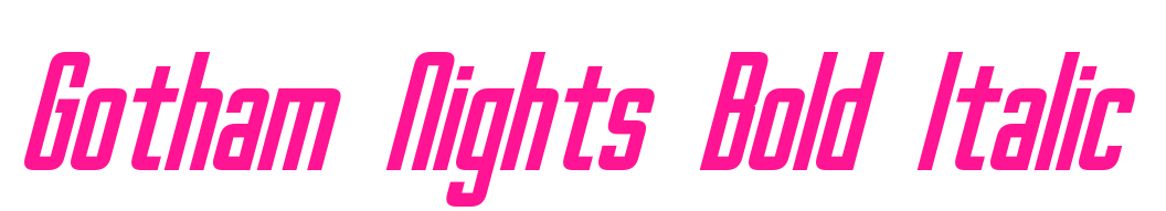 Gotham Nights Bold Italic預覽圖片