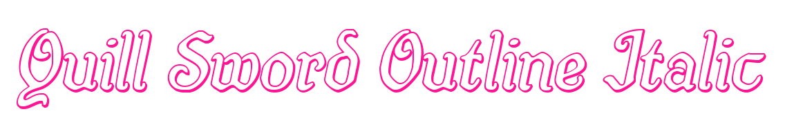 Quill Sword Outline Italic預覽圖片