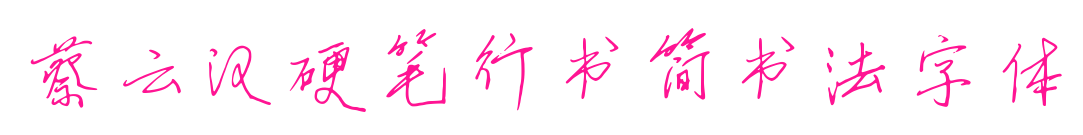蔡云漢硬筆行書簡書法字體預覽圖片